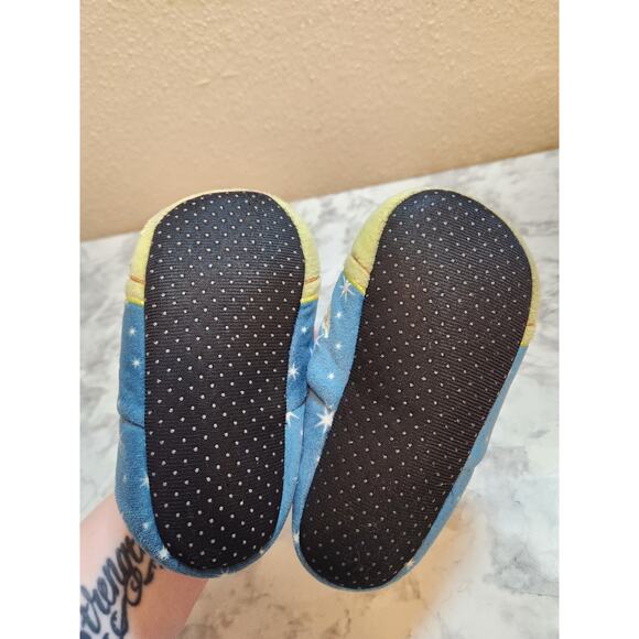 Star Wars The Mandalorian Baby Yoda Blue Green Comfort Slippers Size 9/10 Kids - Picture 5 of 7